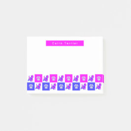 Cairn Terrier Hund & Tass Shock rosa & Blue Post-it Block