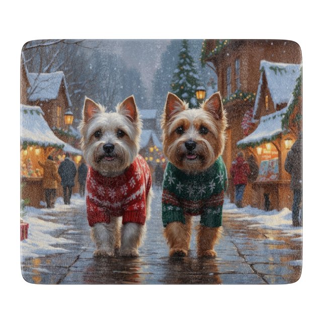Cairn Terrier Hundar Jul Snö Högtid  (Framsidan)