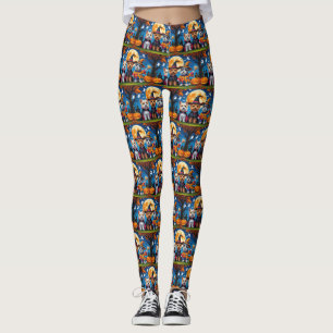 Cairn Terrier Hundar Pumpa Halloween Rolig Leggings