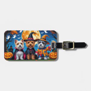 Cairn Terrier Hundar Pumpkin Halloween Funny Bagagebricka