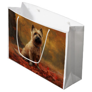 Cairn Terrier i höstlöv Fall Inspire