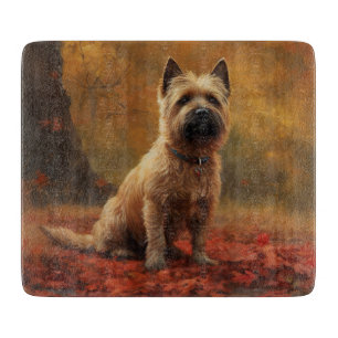Cairn Terrier i höstlöv Fall Inspire