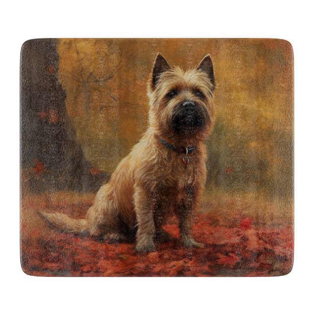 Cairn Terrier i höstlöv Fall Inspire  (Framsidan)