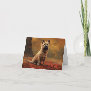 Cairn Terrier i höstlöv Fall Inspire Kort