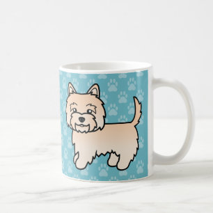 Cairn Terrier Illustration i Tecknad Stil med Kräm Kaffemugg