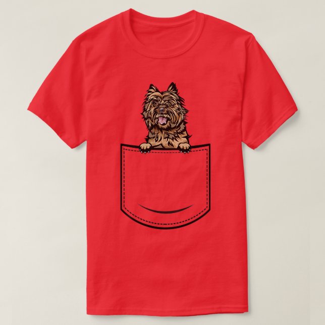 Cairn Terrier in Pocket Rolig hund Älskare Owner  T Shirt (Design framsida)