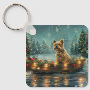 Cairn Terrier Jul Festiv resa Nyckelring