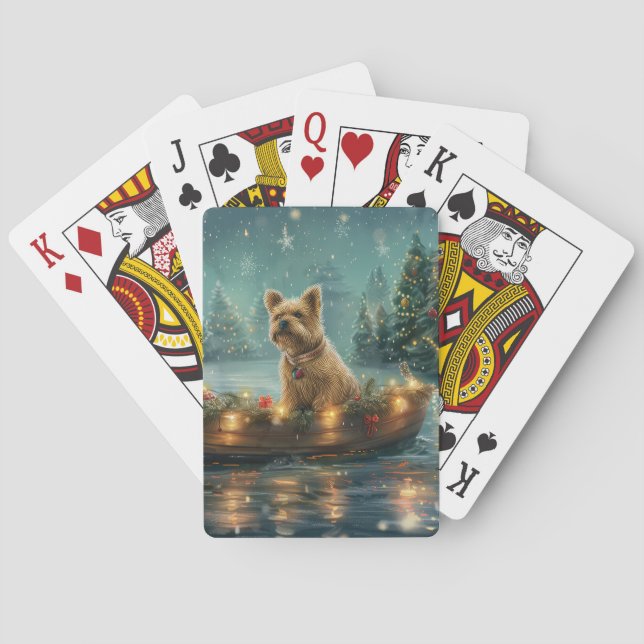 Cairn Terrier jul - festlig resa Casinokort (Baksidan)