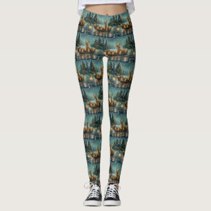 Cairn Terrier jul - festlig resa Leggings