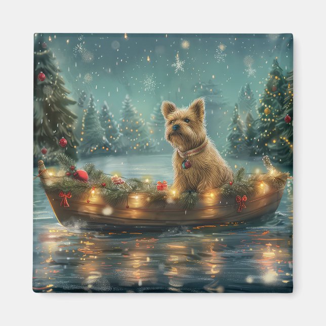 Cairn Terrier jul - festlig resa Magnet (Framsidan)