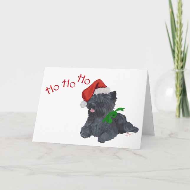 Cairn Terrier Jul Helgkort (Framsida)