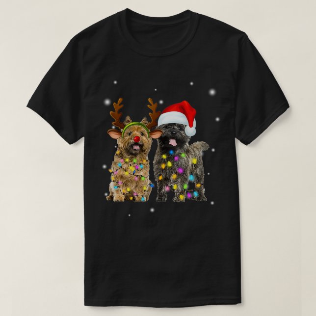 Cairn Terrier jul Reindeer Hund älskare T Shirt (Design framsida)