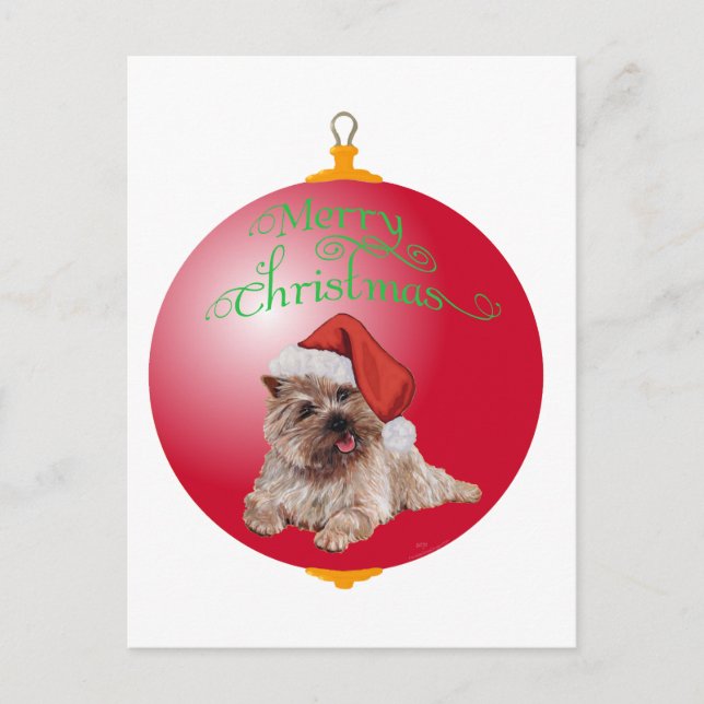 Cairn Terrier Julgranskryddningar Helg Vykort (Framsida)