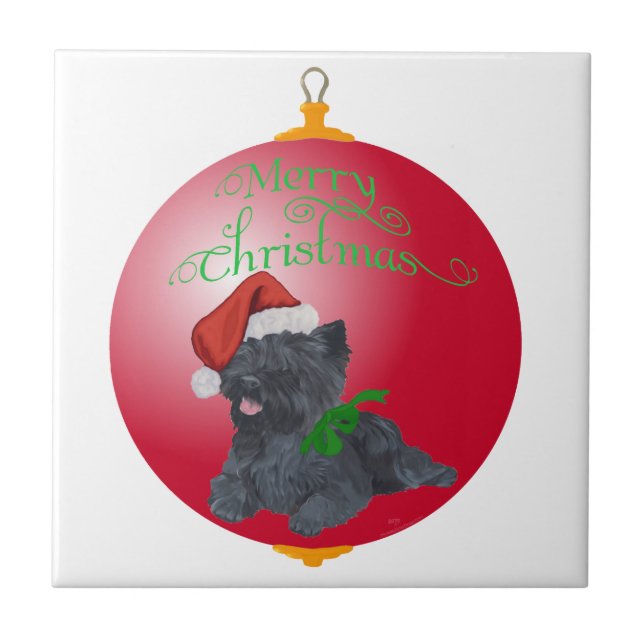 Cairn Terrier Julgranskryddor Kakelplatta (Framsidan)
