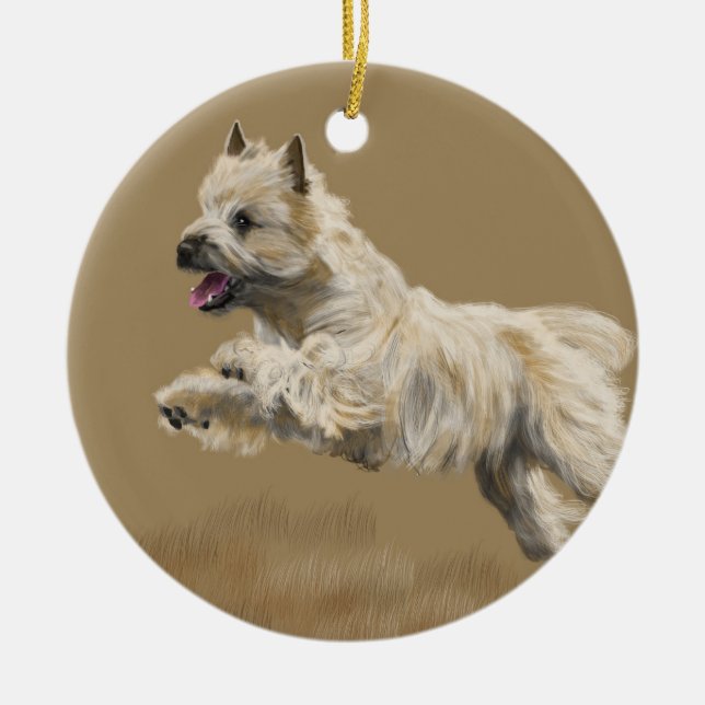 Cairn Terrier Julgransprydnad Keramik (Framsidan)