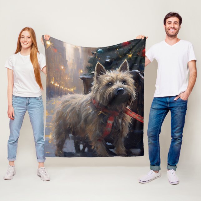 Cairn Terrier Julhögtiden Fleecefilt (På plats)