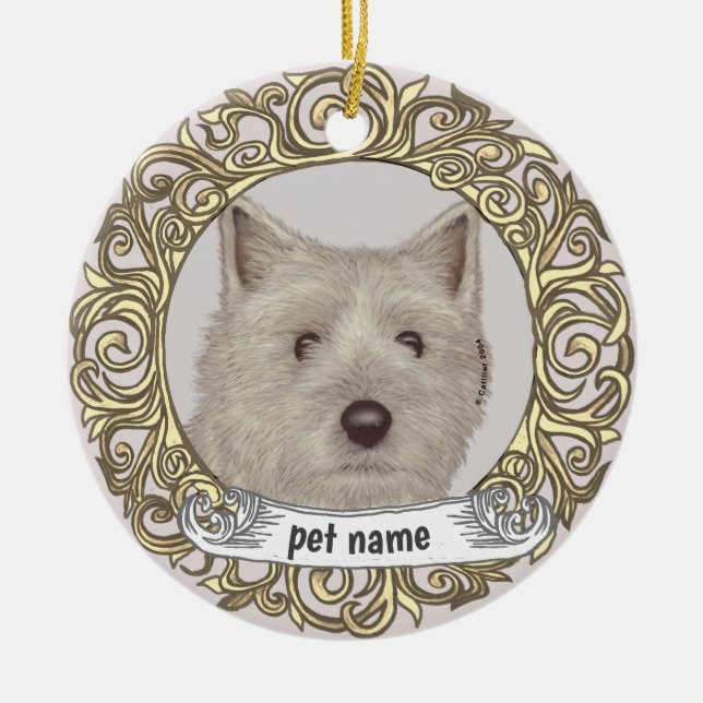 Cairn Terrier Kärleksminnesornament Julgransprydnad Keramik (Framsidan)