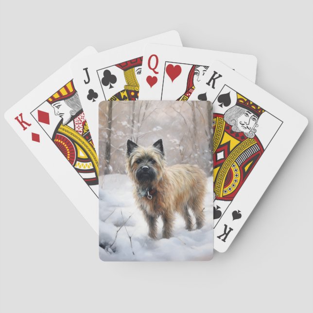 Cairn Terrier Låt det snöa jul Casinokort (Baksidan)