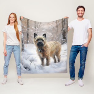 Cairn Terrier Låt det snöa jul Fleecefilt