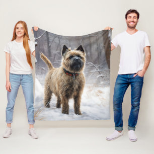 Cairn Terrier Låt det snöa jul Fleecefilt