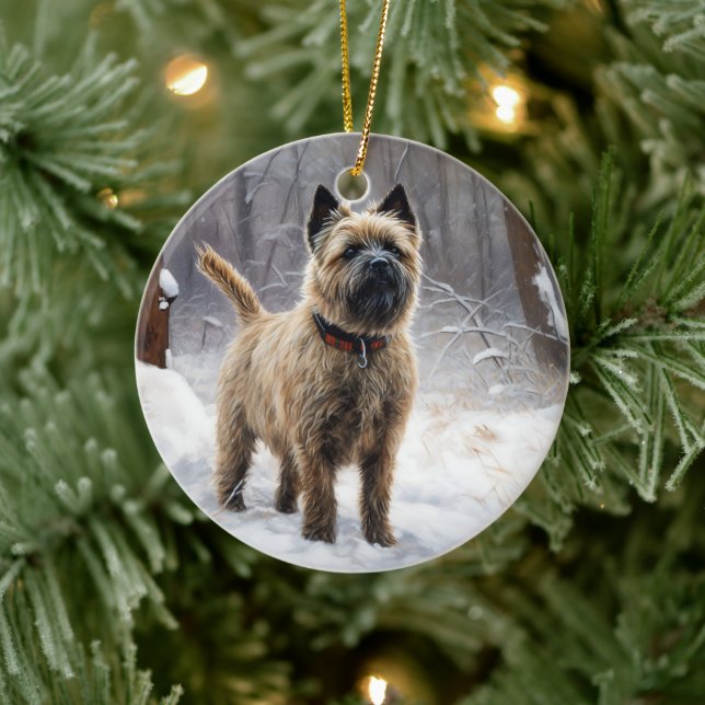 Cairn Terrier Låt det snöa jul Julgransprydnad Keramik (Träd)
