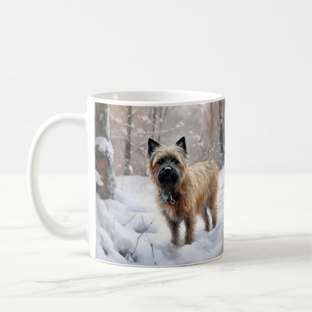 Cairn Terrier Låt det snöa jul Kaffemugg (Vänster)