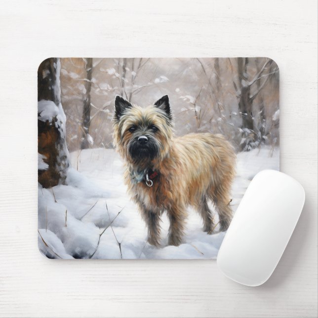 Cairn Terrier Låt det snöa jul Musmatta (Med mus)