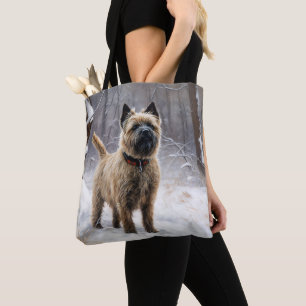 Cairn Terrier Låt det snöa jul Tygkasse