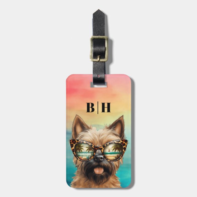 Cairn Terrier Luggage Tag Bagagebricka (Vertikal Framsida)