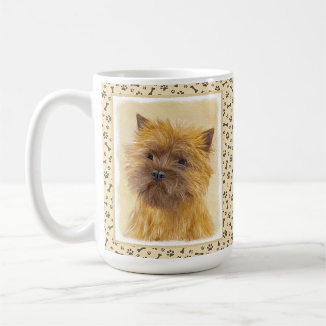 Cairn Terrier-målning - Cute Original Hund Art Kaffemugg (Vänster)
