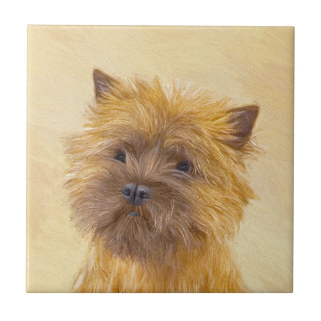 Cairn Terrier-målning - Cute Original Hund Art Kakelplatta (Framsidan)