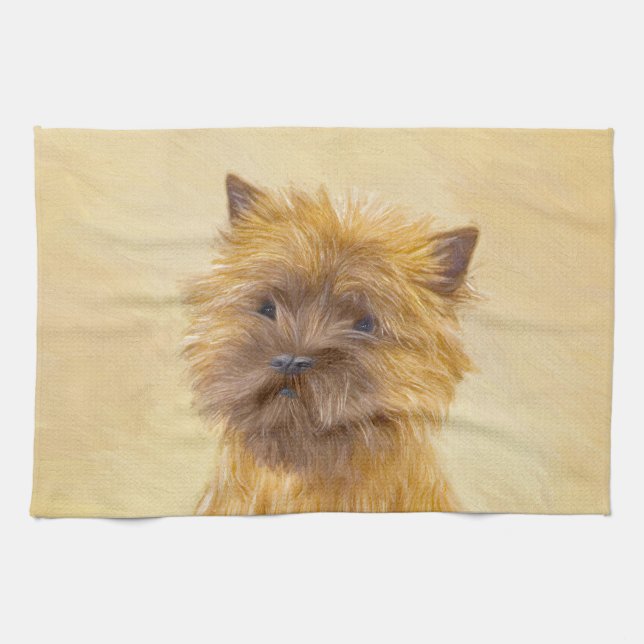 Cairn Terrier-målning - Cute Original Hund Art Kökshandduk (Horisontell)