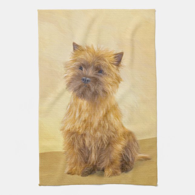 Cairn Terrier-målning - Cute Original Hund Art Kökshandduk (Vertikal)