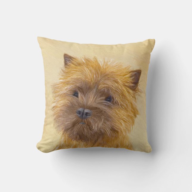 Cairn Terrier-målning - Cute Original Hund Art Kudde (Framsida)