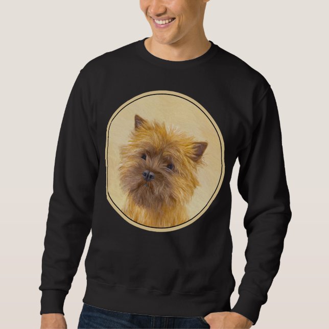 Cairn Terrier-målning - Cute Original Hund Art Lång Ärmad Tröja (Framsida)