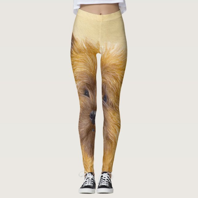 Cairn Terrier-målning - Cute Original Hund Art Leggings (Framsida)
