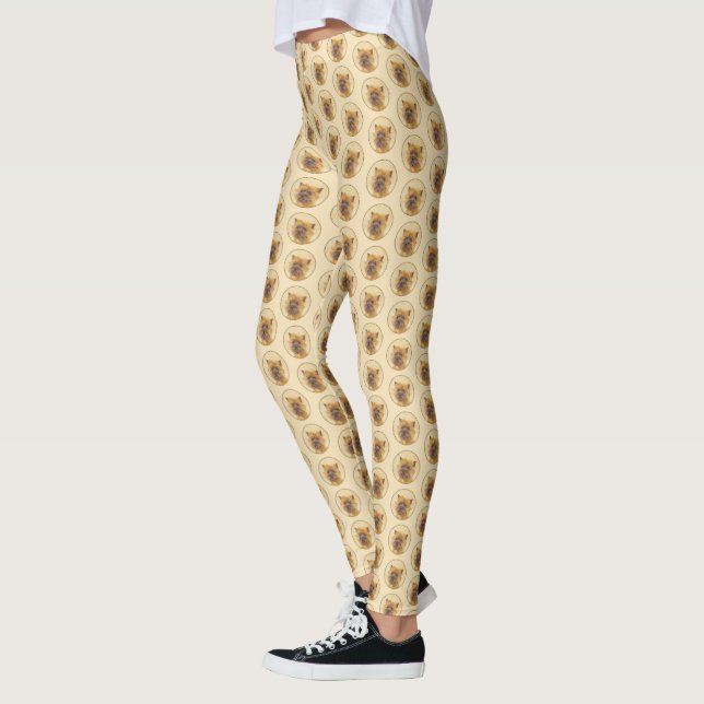 Cairn Terrier-målning - Cute Original Hund Art Leggings (Vänster)