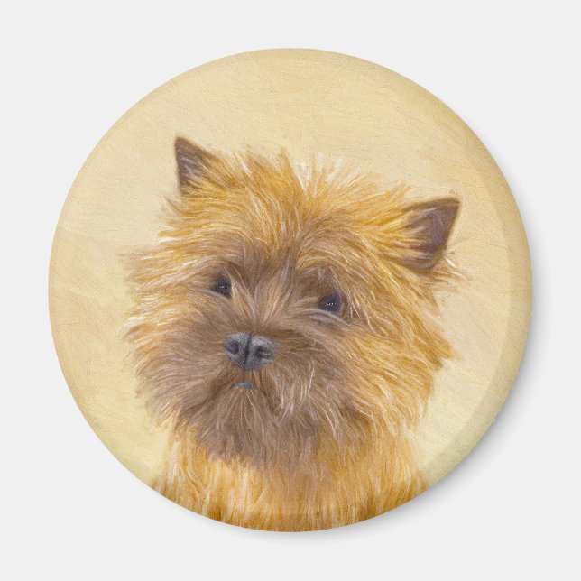Cairn Terrier-målning - Cute Original Hund Art Magnet (Framsidan)