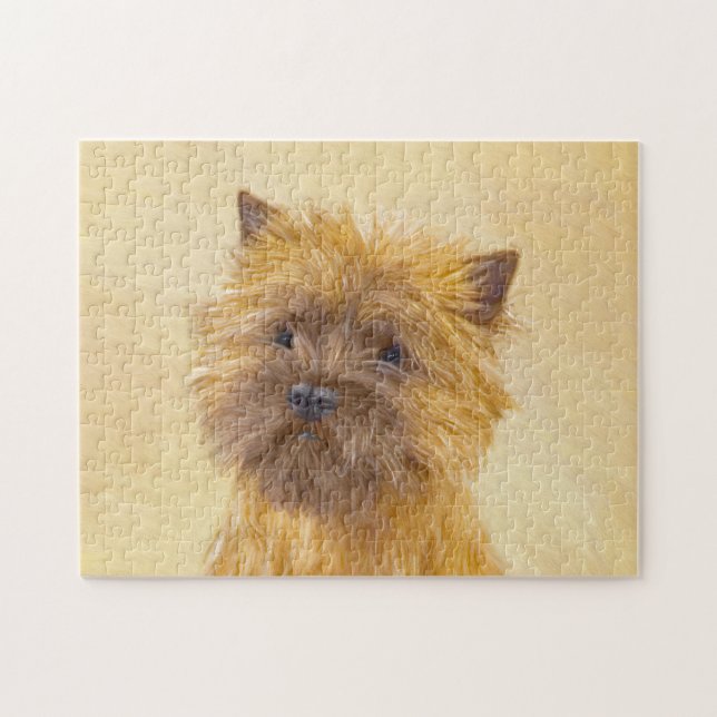 Cairn Terrier-målning - Cute Original Hund Art Pussel (Horisontell)