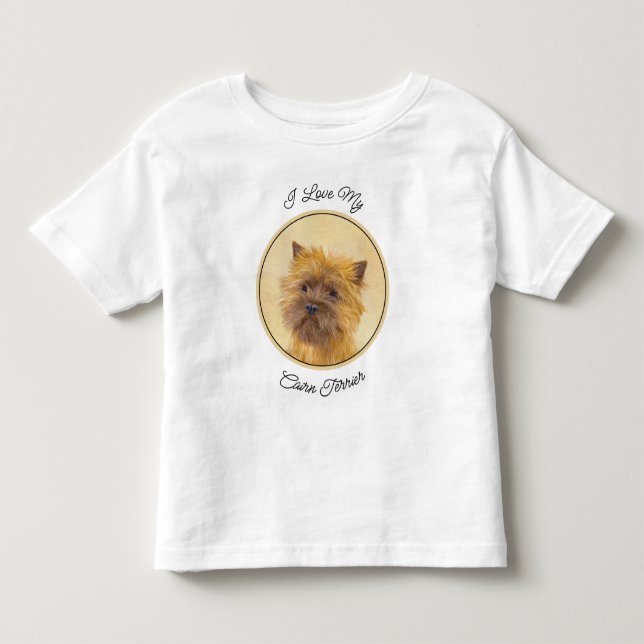 Cairn Terrier-målning - Cute Original Hund Art T Shirt (Framsida)