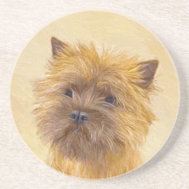 Cairn Terrier-målning - Cute Original Hund Art Underlägg (Framsidan)