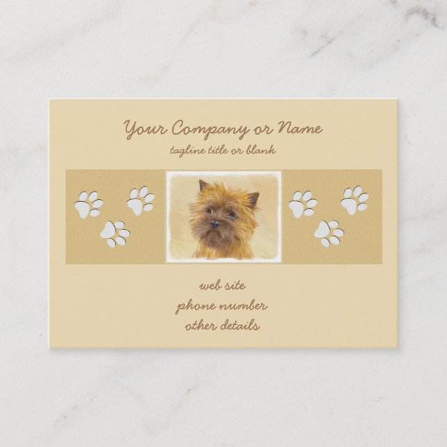 Cairn Terrier-målning - Cute Original Hund Art Visitkort (Framsida)