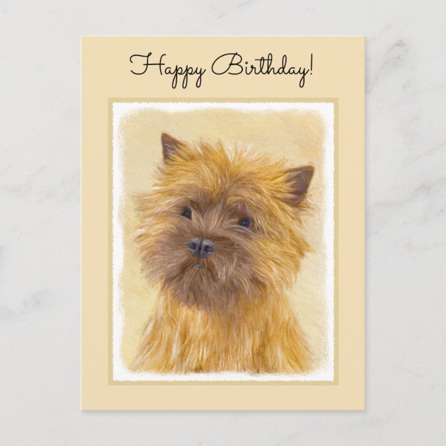 Cairn Terrier-målning - Söt originell hundkonst Vykort (Framsida)
