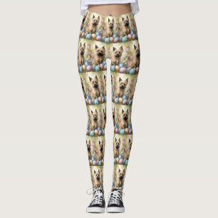 Cairn Terrier med påskägg Semester Leggings