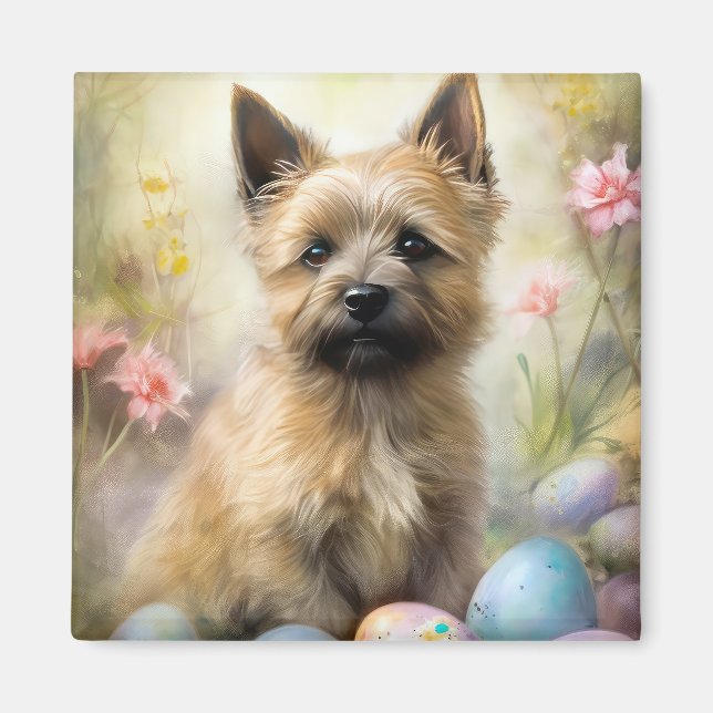 Cairn Terrier med påskägg semester Magnet (Framsidan)