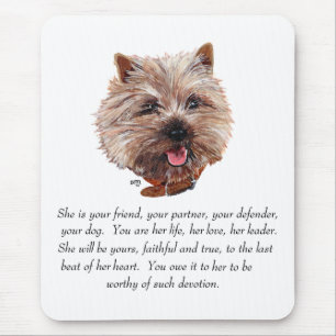 Cairn Terrier Minnesgåva - HONOR Musmatta