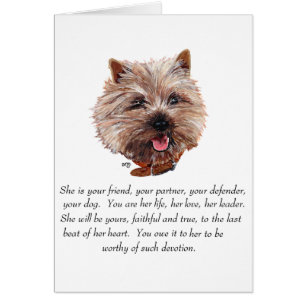 Cairn Terrier Minnesgåva - HONORADIKTION FEMALE er Hälsningskort