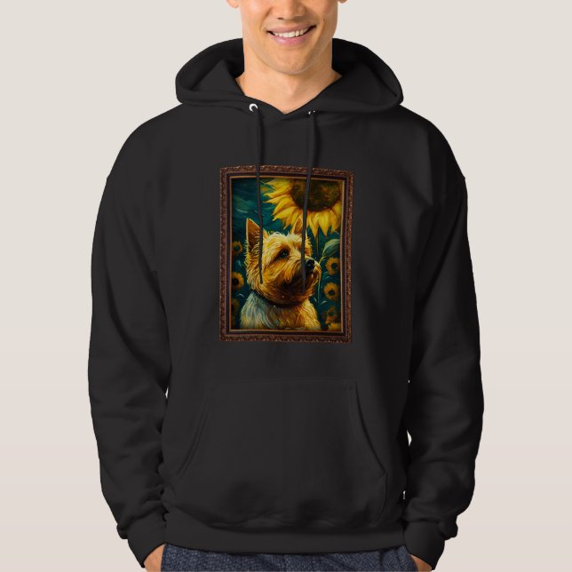 Cairn Terrier Painting Sunflower Flower Mom Women  Hoodie (Framsida)