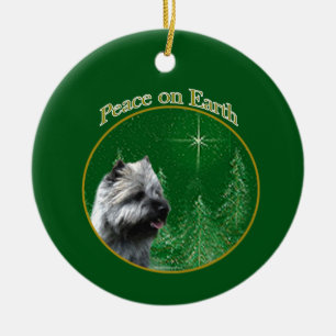 Cairn Terrier Peace Julgransprydnad Keramik