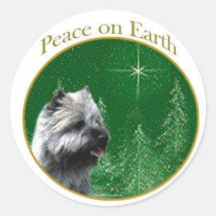Cairn Terrier Peace Runt Klistermärke